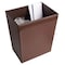 Dacasso Chocolate Brown Leather 32 Quart Waste Basket AG-3432 - alternate 3